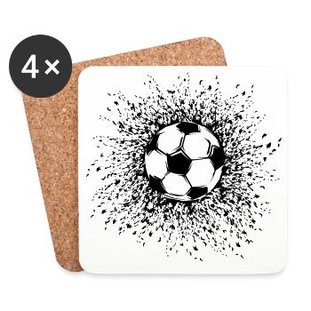 Fußball Sonne Explosion Fußballer Team Symbol icon - Untersetzer (4er-Set) - Weiß - Vorne