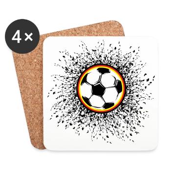 Soccer Sun Germany Team Illustration Fan - Coasters (set of 4) - white - Front