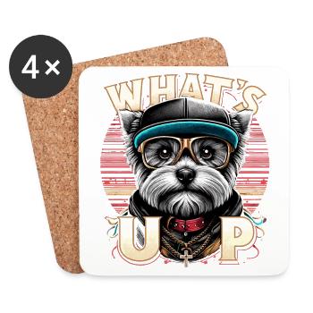 West Highland White Terrier Gangsta Dog Gift - Coasters (set of 4) - white - Front