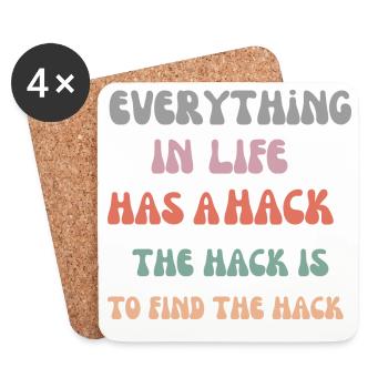 Lifehack - Untersetzer (4er-Set) - Weiß - Vorne