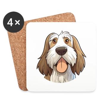 Spinone Italiano Hunderasse Aquarell Karikatur Kawa - Untersetzer (4er-Set) - Weiß - Vorne