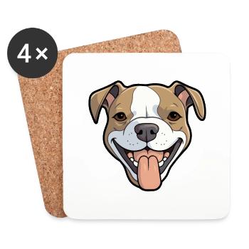 Staffordshire Bull Terrier Dog Breed Watercolor Ca - Coasters (set of 4) - white - Front
