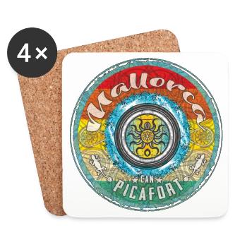 Mallorca Balearic Islands can picafort - Coasters (set of 4) - white - Front