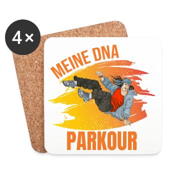 Meine DNA - Parkour - Untersetzer (4er-Set) - Weiß - Vorne
