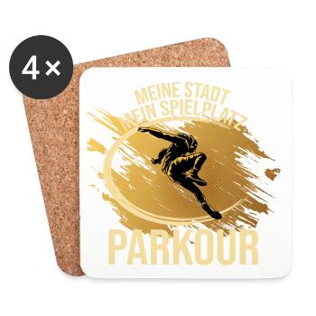Meine Stadt - Mein Spielplatz - Parkour - Untersetzer (4er-Set) - Weiß - Vorne