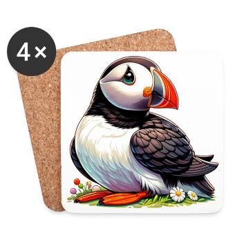 Puffin - Coasters (set of 4) - white - Front