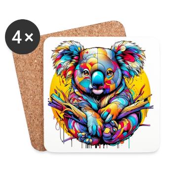 Koala - Dessous de verre (lot de 4) - blanc - Devant