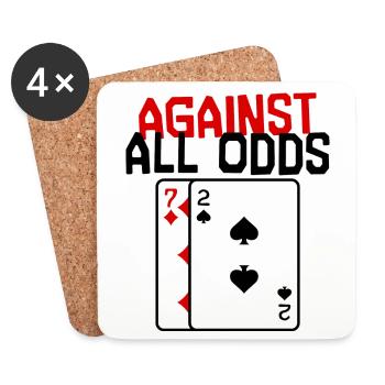 Casino Statement Poker Kartenspiel Glücksspiel - Untersetzer (4er-Set) - Weiß - Vorne
