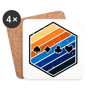 Poker Jeu de cartes Casino Poker Jeux d’argent - Dessous de verre (lot de 4) - blanc - Devant