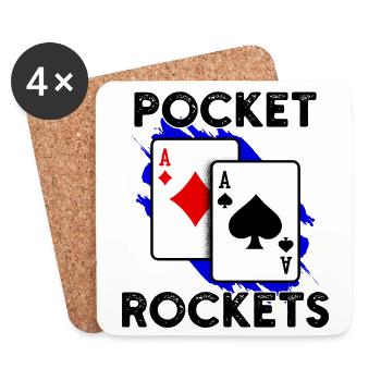 Jeux de casino Poker Jeu de cartes Déclaration Jackpot - Dessous de verre (lot de 4) - blanc - Devant