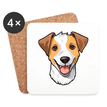 Parson Russell Terrier Hunderasse Aquarell Cartoo - Untersetzer (4er-Set) - Weiß - Vorne