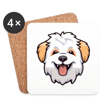 Pumik Hund Rasse Aquarell Cartoon Kawaii Clipart - Untersetzer (4er-Set) - Weiß - Vorne