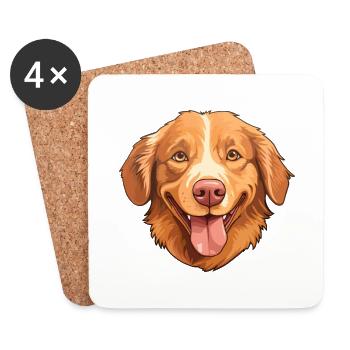 Nova Scotia Duck Tolling Retriever Dog Breed Water - Coasters (set of 4) - white - Front