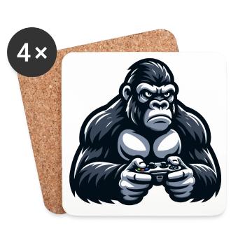 Spiel auf Gorilla: Die ultimative Herausforderung für Spieler - Untersetzer (4er-Set) - Weiß - Vorne