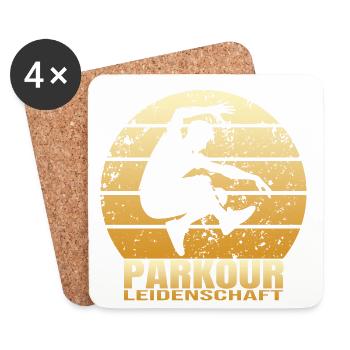 Parkour Leidenschaft - Untersetzer (4er-Set) - Weiß - Vorne