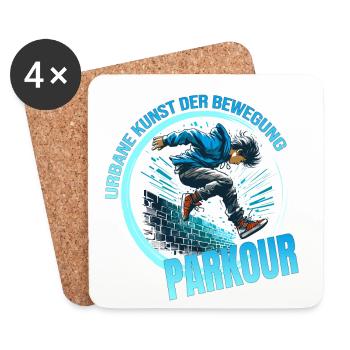 Urbane Kunst der Bewegung - Parkour - Untersetzer (4er-Set) - Weiß - Vorne