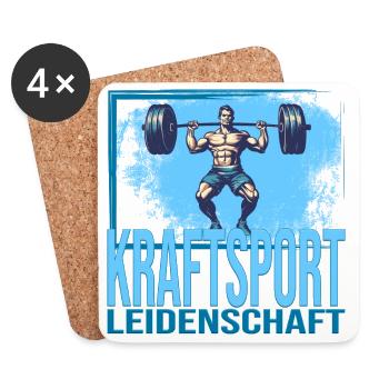 Kraftsport Leidenschaft - Untersetzer (4er-Set) - Weiß - Vorne
