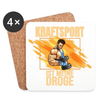 Kraftsport ist meine Droge - Untersetzer (4er-Set) - Weiß - Vorne