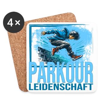 Parkour Leidenschaft - Untersetzer (4er-Set) - Weiß - Vorne