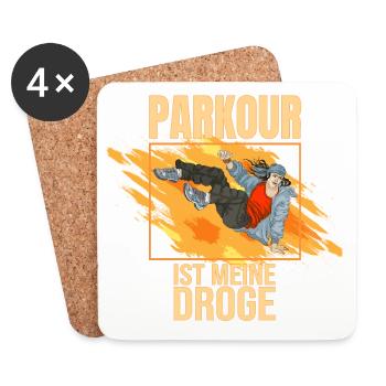 Parkour ist meine Droge - Untersetzer (4er-Set) - Weiß - Vorne