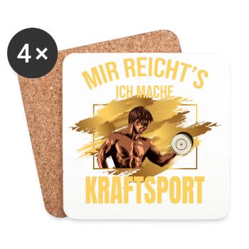 Mir reicht's, ich mache Kraftsport - Untersetzer (4er-Set) - Weiß - Vorne