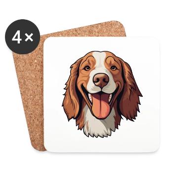 Welsh Springer Spaniel Hunderasse Aquarell Cartoo - Untersetzer (4er-Set) - Weiß - Vorne