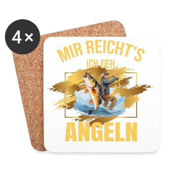Mir reicht's, ich geh Angeln - Untersetzer (4er-Set) - Weiß - Vorne