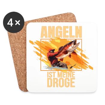 Angeln ist meine Droge - Untersetzer (4er-Set) - Weiß - Vorne