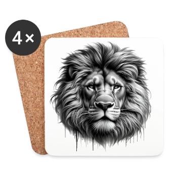 Lion - Coasters (set of 4) - white - Front