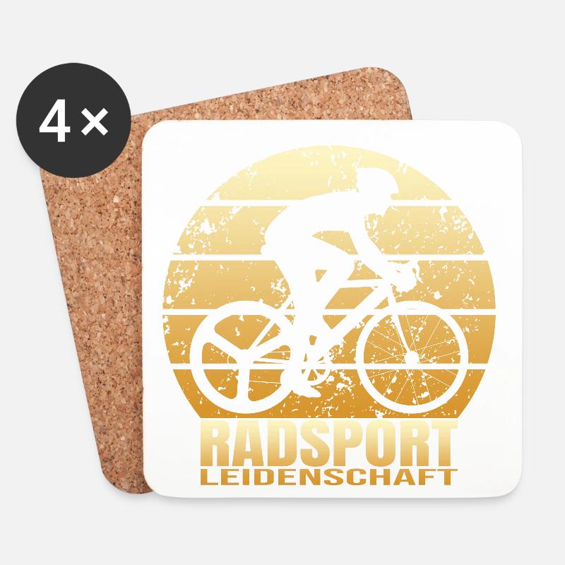 Radsport Leidenschaft - Untersetzer (4er-Set) - Weiß