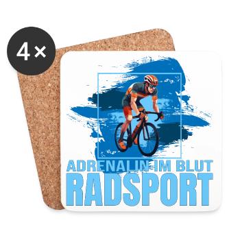 Adrenalin im Blut - Radsport - Untersetzer (4er-Set) - Weiß - Vorne