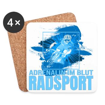 Adrenalin im Blut - Radsport - Untersetzer (4er-Set) - Weiß - Vorne