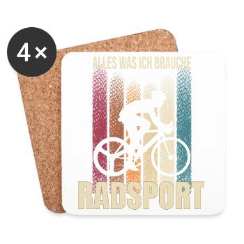 Alles was ich brauche ist Radsport - Untersetzer (4er-Set) - Weiß - Vorne