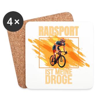 Radrennen ist meine Droge - Untersetzer (4er-Set) - Weiß - Vorne
