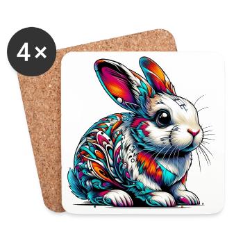 Rabbit - Coasters (set of 4) - white - Front