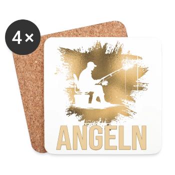 Angeln - Untersetzer (4er-Set) - Weiß - Vorne