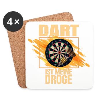 Dart ist meine Droge - Untersetzer (4er-Set) - Weiß - Vorne