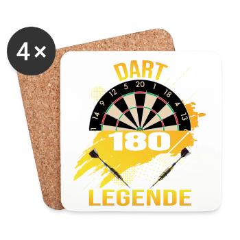 Dart Legende - 180 - Untersetzer (4er-Set) - Weiß - Vorne