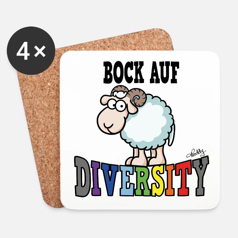 Bock auf Diversity - Untersetzer (4er-Set) - Weiß