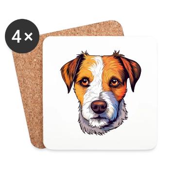 Parson Russell Terrier Hunderasse Aquarell Cartoo - Untersetzer (4er-Set) - Weiß - Vorne