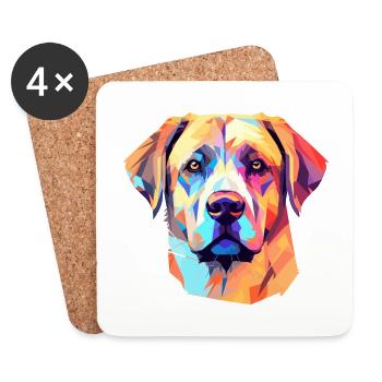 Berger anatolien chien race aquarelle dessin animé Ka - Dessous de verre (lot de 4) - blanc - Devant