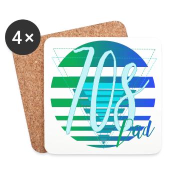 Papa des années 70 – Design rétro de papa - Dessous de verre (lot de 4) - blanc - Devant
