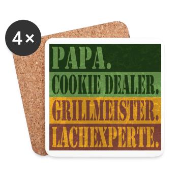Dad – Cookie Dealer, Grill Master, Laughter Expert - Coasters (set of 4) - white - Front