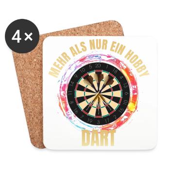 Mehr als nur ein Hobby - Dart - Untersetzer (4er-Set) - Weiß - Vorne