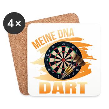 Meine DNA - Dart - Untersetzer (4er-Set) - Weiß - Vorne