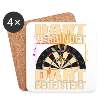 Dart verbindet - Dart Begeistert - Untersetzer (4er-Set) - Weiß - Vorne