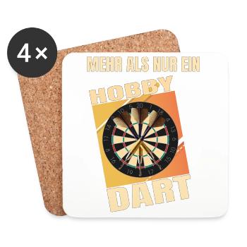Mehr als nur ein Hobby - Dart - Untersetzer (4er-Set) - Weiß - Vorne