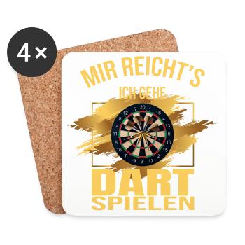 Mir reicht's, ich gehe Dart spielen - Untersetzer (4er-Set) - Weiß - Vorne