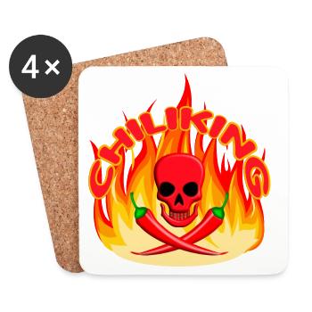Roi du Chili - Dessous de verre (lot de 4) - blanc - Devant