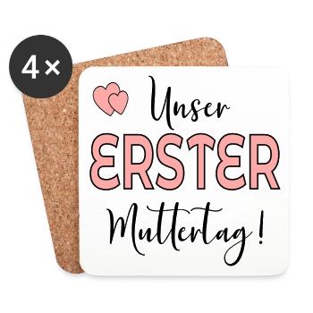 UNSER ERSTER MUTTERTAG BABY MAMA - Untersetzer (4er-Set) - Weiß - Vorne
